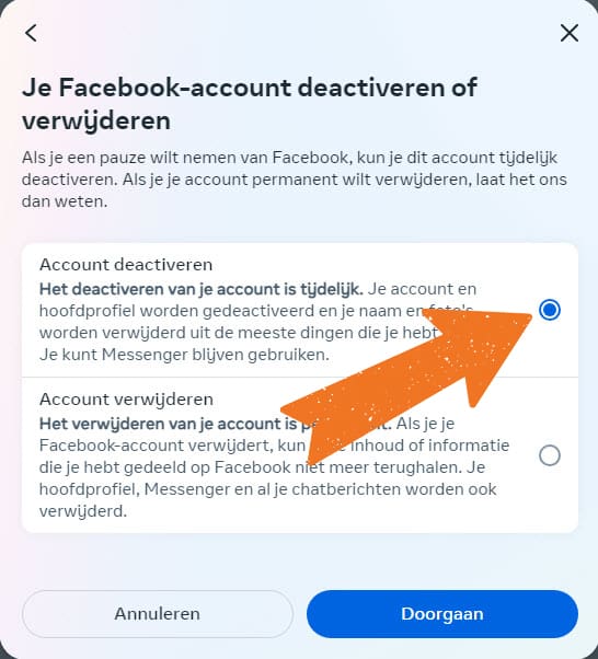 Kies account deactiveren Kies account deactiveren
