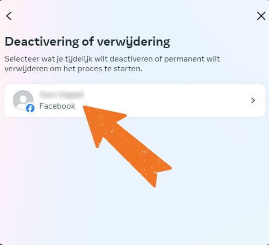 Deactivering of verwijdering Deactivering of verwijdering van je Facebook-account