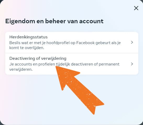 Kies voor deactivering of verwijdering van je account Kies voor deactivering of verwijdering van je account
