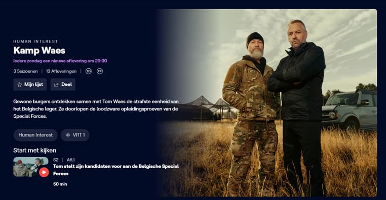 Kamp Waes op VRT Max Kamp Waes streaming op VRT Max in België