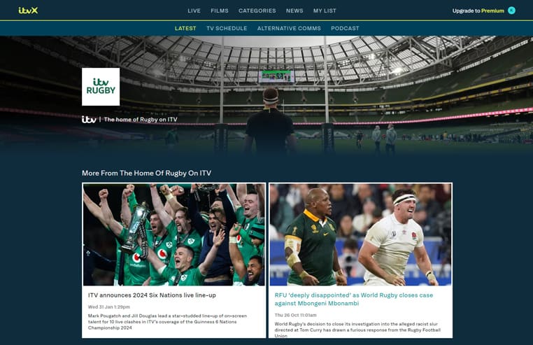Six Nations Championship op ITVX Six Nations Championship gratis streaming op ITVX