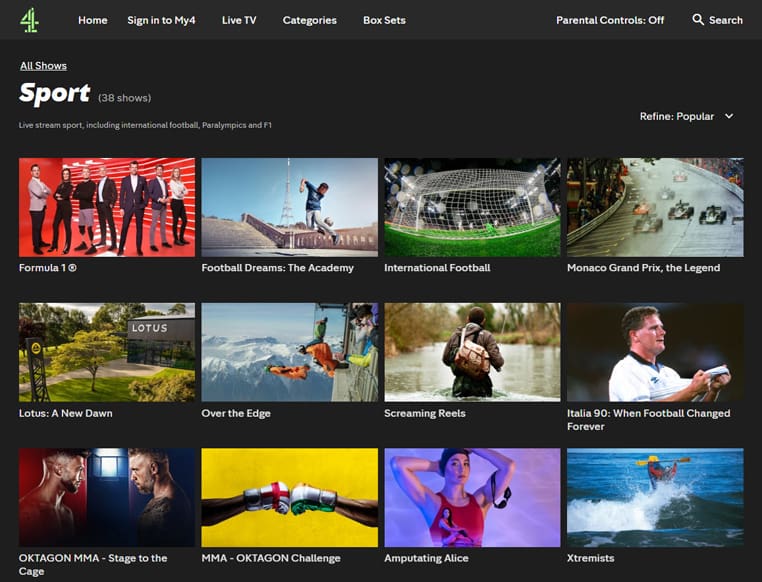 Gratis sport streaming op Channel 4