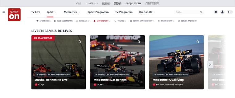 Formule 1 live en gratis streaming op ServusTV