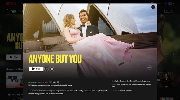Anyone But You streaming op Amerikaanse Netflix