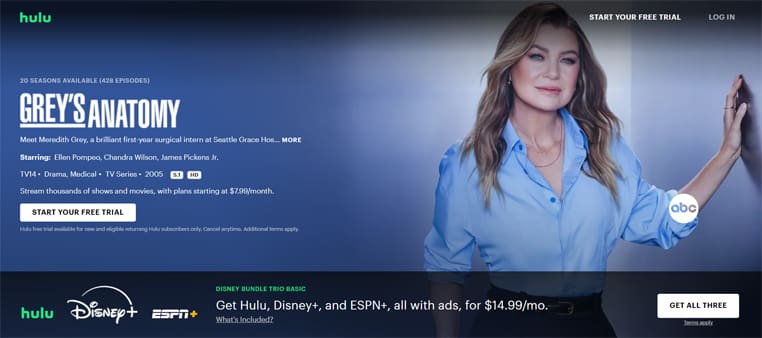 Grey's Anatomy streamen op Hulu