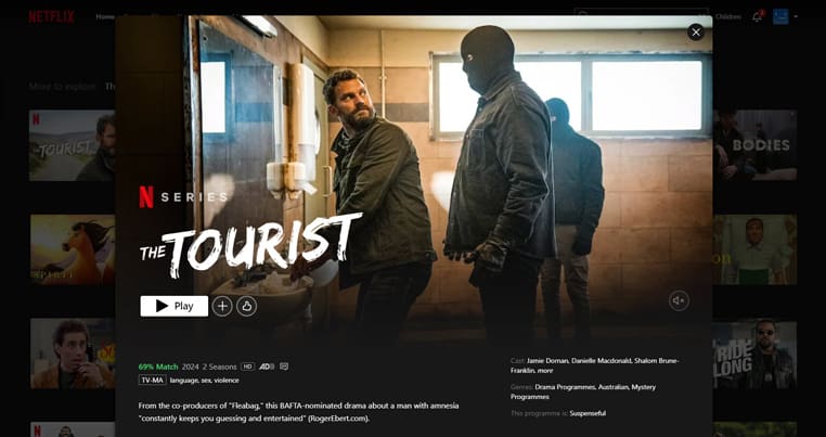 The Tourist-serie streaming op Netflix VS