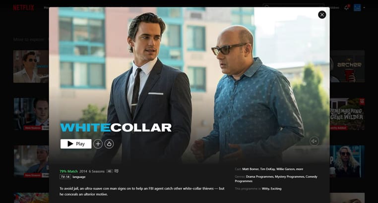 White Collar-serie streaming op Netflix in Amerika