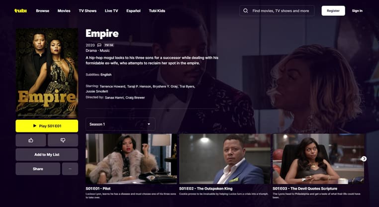 Empire serie op Tubi Empire-serie gratis streamen op Tubi