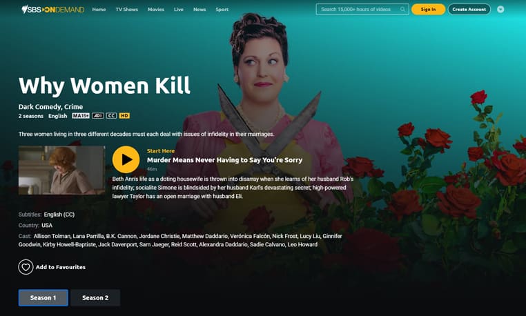 Why Women Kill op SBS Why Women Kill gratis streaming op SBS on Demand