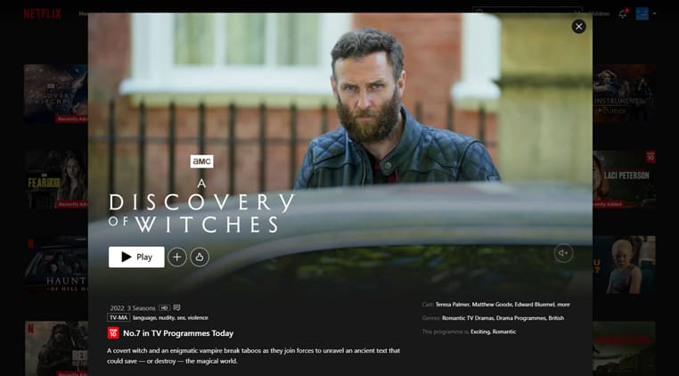 A Discovery of Witches op Netflix A Discover of Witches streaming op Amerikaanse Netflix