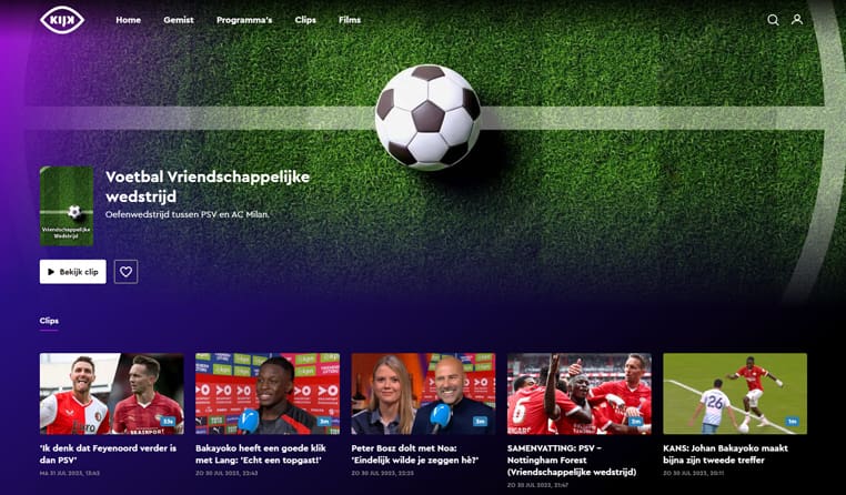 Voetbal op KIJK Voetbal streaming op KIJK