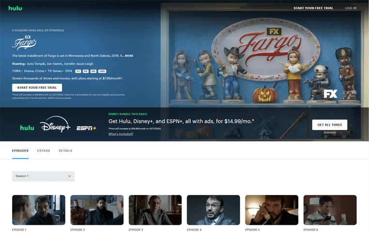 Fargo op Hulu Elk seizoen van Fargo streaming op Hulu
