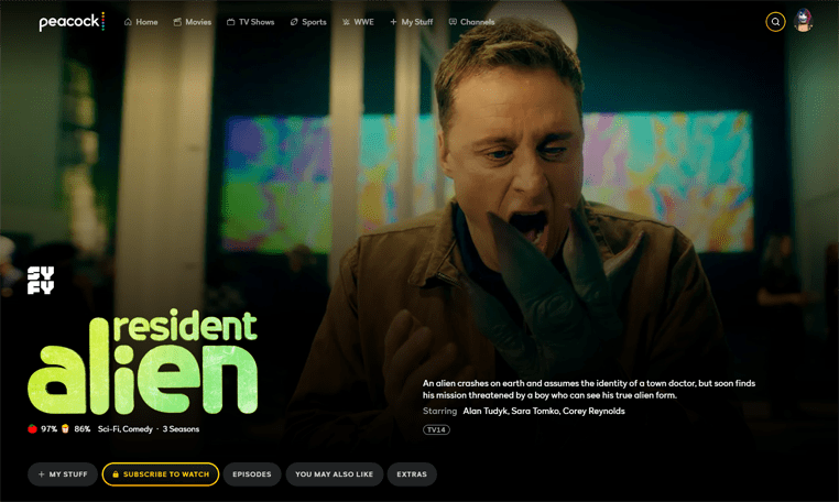 Resident Alien op Peacock Elk seizoen van Resident Alien streaming op Peacock
