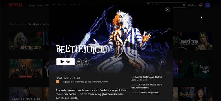 Beetlejuice op Netflix Beetlejuice streaming op Netflix in Engeland