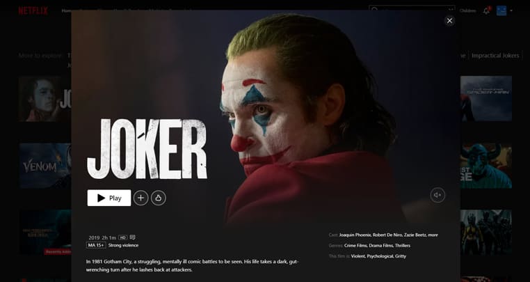 Joker op Netflix Joker streaming op Netflix in Australië