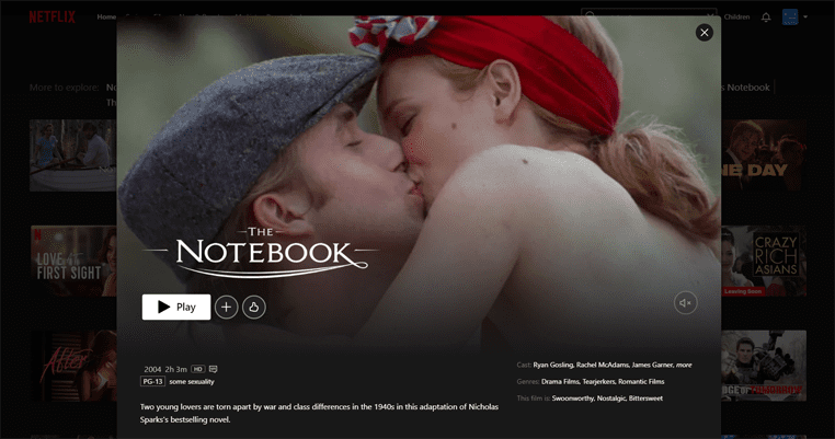 The Notebook op Netflix in Amerika The Notebook streaming op Amerikaanse Netflix