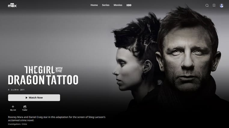 The Girl With The Dragon Tattoo op HBO Max The Girl With The Dragon Tattoo streaming op HBO Max in de VS