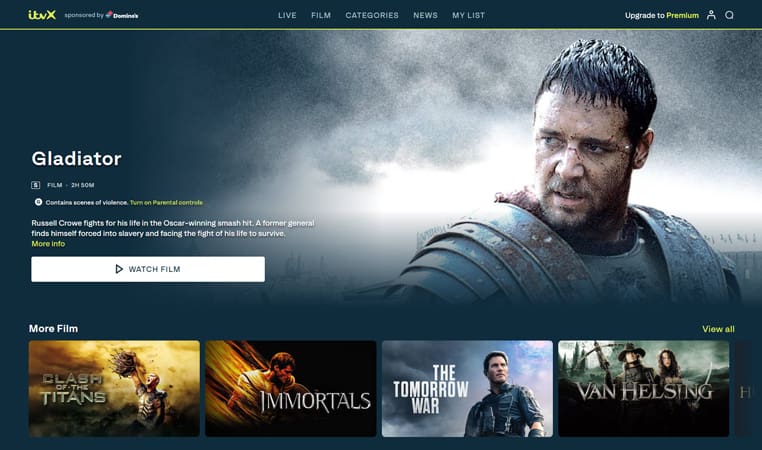 Gladiator op ITVX Gladiator gratis streaming op ITVX