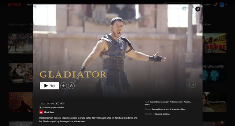 Gladiator op Netflix Gladiator streaming op Netflix in Canada