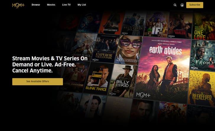 MGM+ streamingplatform Streaming platform MGM+