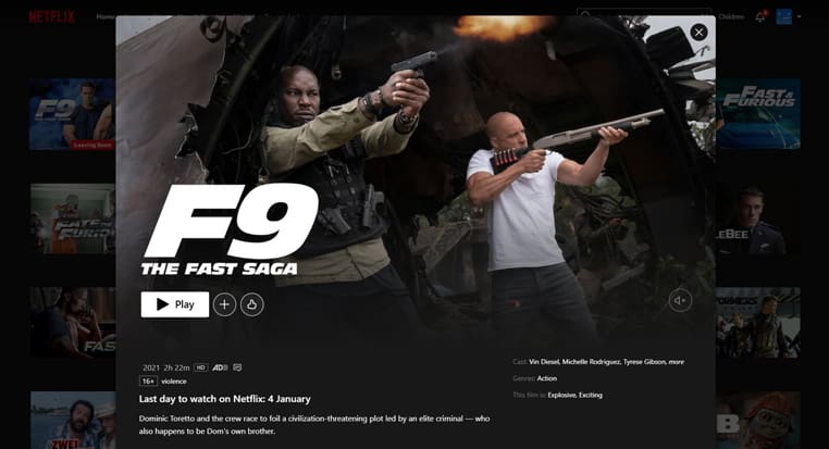 Fast & Furious op Netflix Fast & Furious streaming op Netflix in Zwitserland