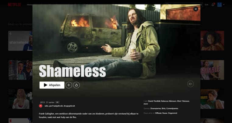 Shameless UK op Netflix Shameless UK streaming op Netflix in het Verenigd Koninkrijk