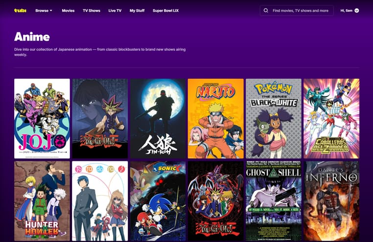 Anime op Tubi Anime streaming op Tubi