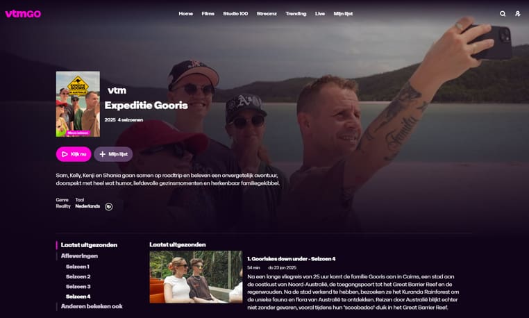 Expeditie Gooris seizoen 4 op VTM GO Expeditie Gooris seizoen 4 streaming gratis op VTM GO