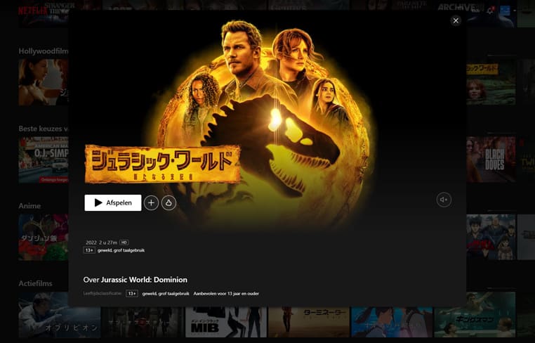 Jurassic Park: Dominion op Netflix in Japan Jurassic World: Dominion streamt op Netflix in Japan