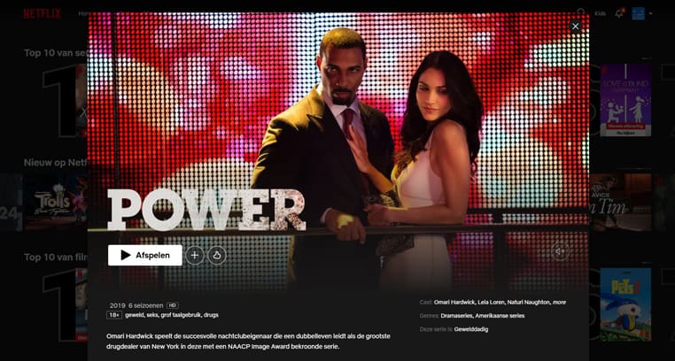 Power serie op Netflix De serie Power streaming op Netflix