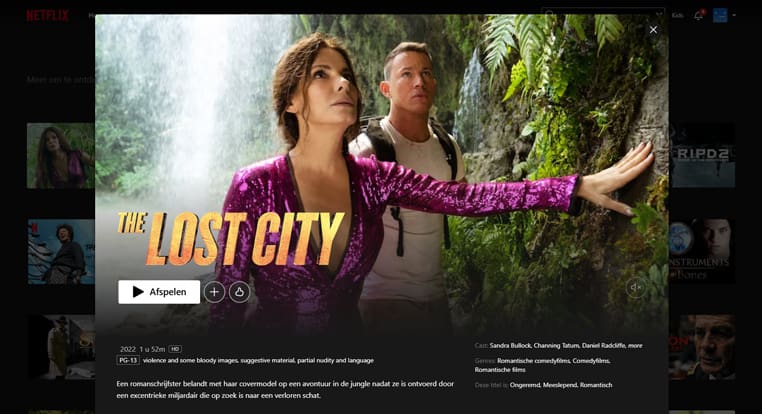 The Lost City op Netflix The Lost City streaming op Netflix in Amerika