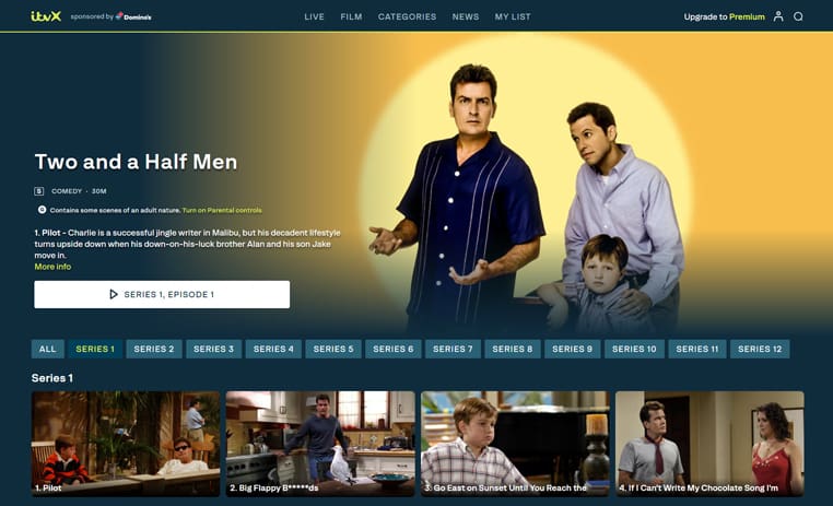 Two and a Half Men op ITVX Two and a Half Men streaming gratis op VPN Nederland