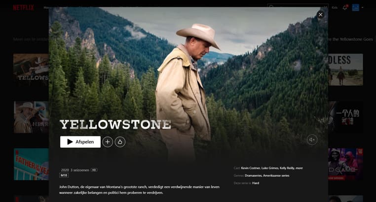 Yellowstone op Netflix Yellowstone streaming op Netflix