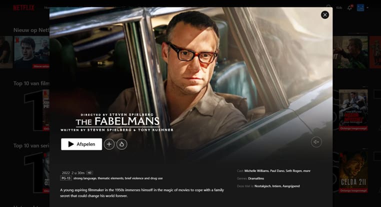 The Fabelmans op Netflix The Fabelmans streaming op Netflix in Canada