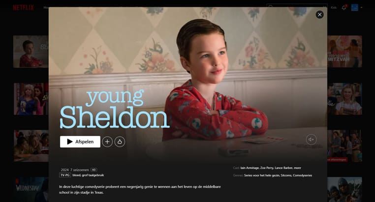 Young Sheldon op Netflix Elk seizoen van Young Sheldon streaming op Netflix