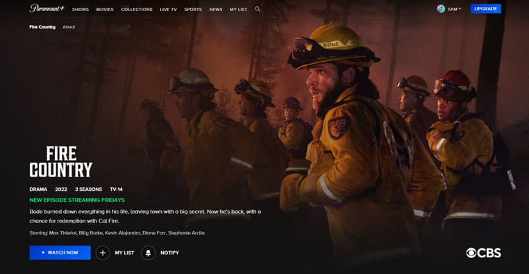 Fire Country streaming op Paramount+
