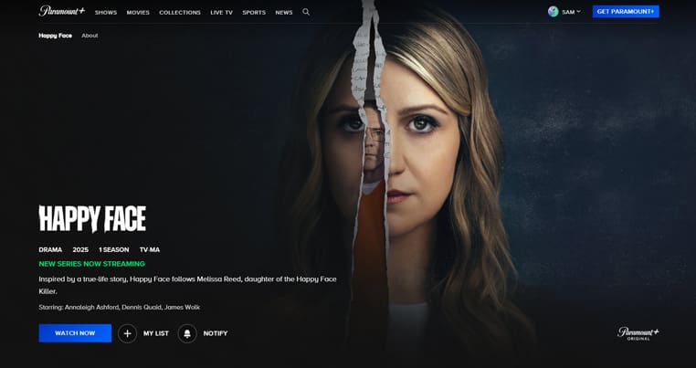 Happy Face op Paramount+ Happy Face streaming op Paramount+