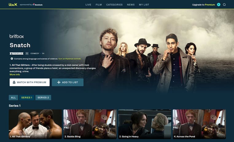 Snatch-serie streaming op ITVX