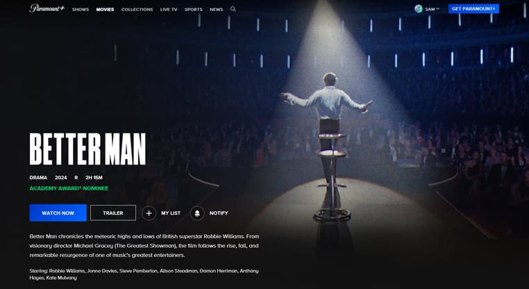 Better Man op Paramount+ Better Man streaming op Paramount+