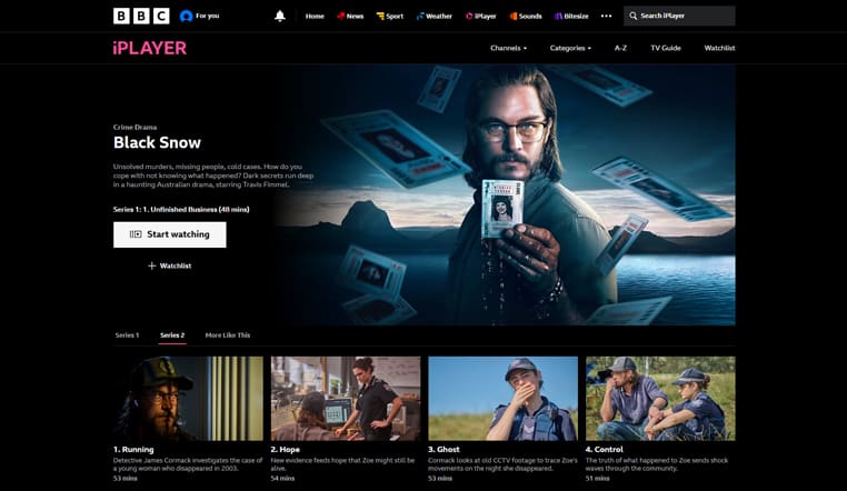 Black Snow streaming gratis op BBC iPlayer 