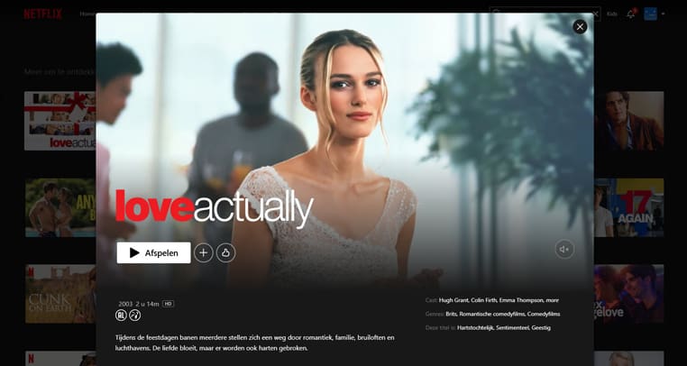 Love Actually streaming op Netflix
