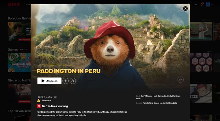 Paddington in Peru op Netflix Paddington in Peru streaming on Netflix in the UK