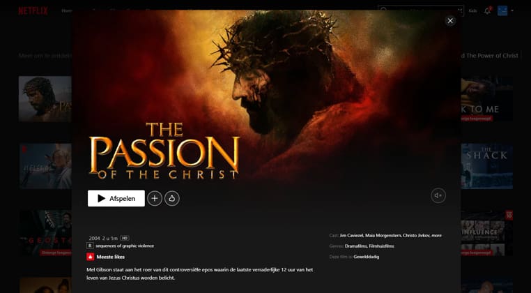 The Passion of the Christ streaming op Netflix