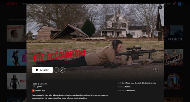 The Accountant op Netflix The Accountant streaming op Netflix in de VS