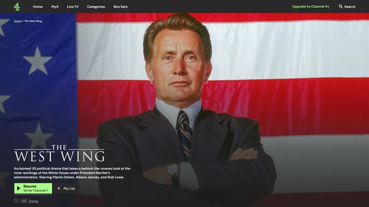The West Wing streaming op Channel 4 gratis