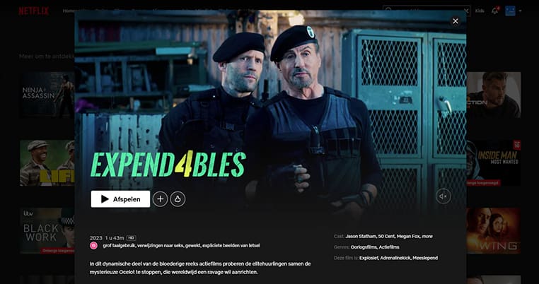 The Expendables 4 streaming op Netflix