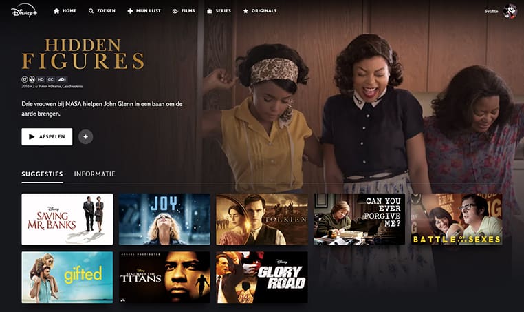 Hidden Figures op Disney+ Hidden Figures streaming op Disney+