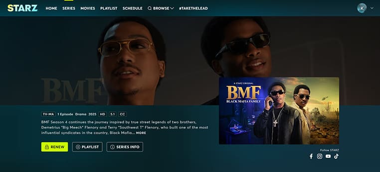 BMF seizoen 4 streaming  op Starz
