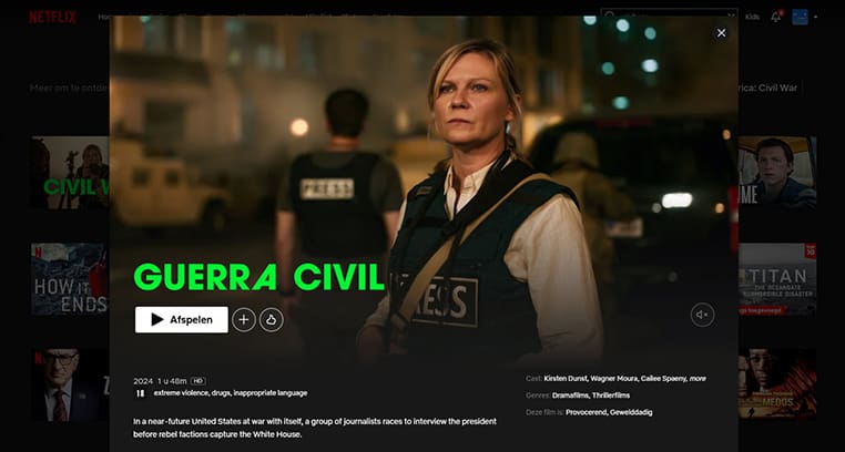 Civil War streaming op Netflix