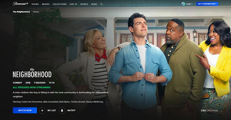 The Neighborhood op Paramount+ The Neighborhood streaming op Paramount+